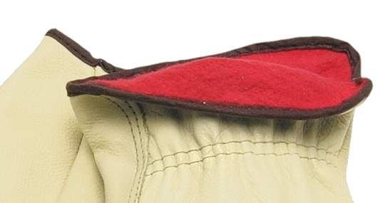 Red Fleece Lined Leather Gloves